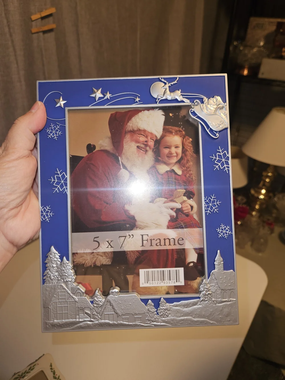 Lenox Ceramic Holly Photo Frame/Red Stained Frame 4x6/ Blue Silver 5x7 Frame